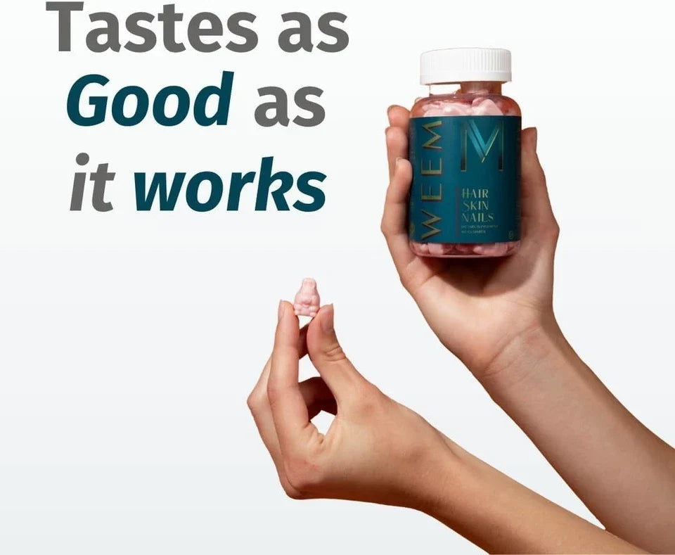 WEEM Hair Skin and Nails Gummies - Supports Healthy Hair - Vegan biotin Vitamins